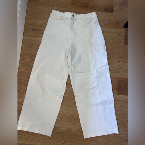 Madewell Denim - Madewell Curvy Emmett Wide Leg White Jeans